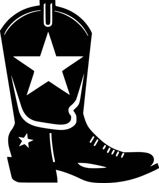 stock vector Cowboy boot - black and white vector illustration