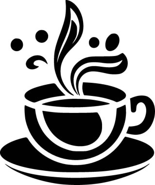 Kahve - minimalist ve düz logo - vektör illüstrasyonu