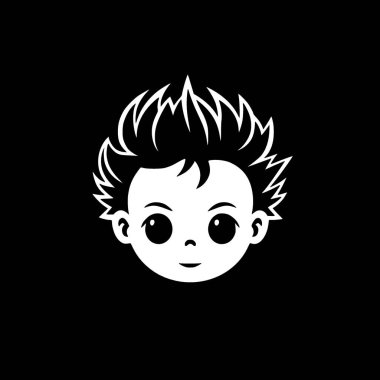 Bebeğim - siyah ve beyaz izole edilmiş ikon - vektör illüstrasyonu