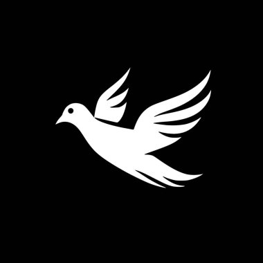 Dove - black and white isolated icon - vector illustration clipart