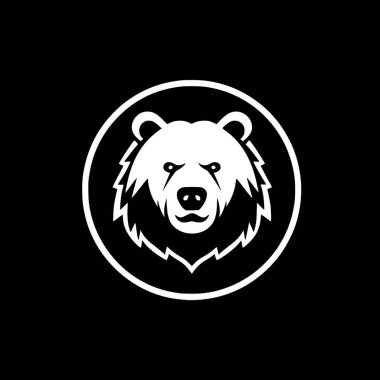 Bear - black and white isolated icon - vector illustration clipart