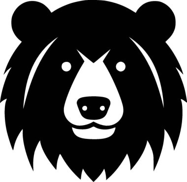 Bear - black and white vector illustration clipart