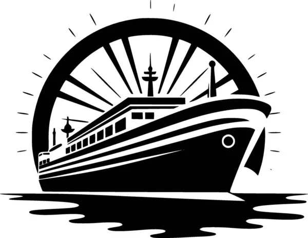 stock vector Cruise - black and white isolated icon - vector illustration