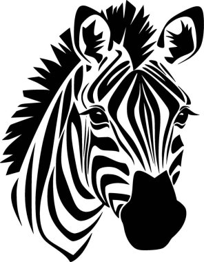 Zebra - minimalist ve düz logo - vektör illüstrasyonu