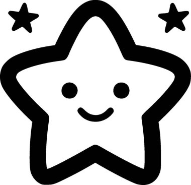 Yıldızlar - minimalist ve düz logo - vektör illüstrasyonu