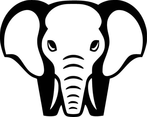 stock vector Elephant - black and white vector illustration