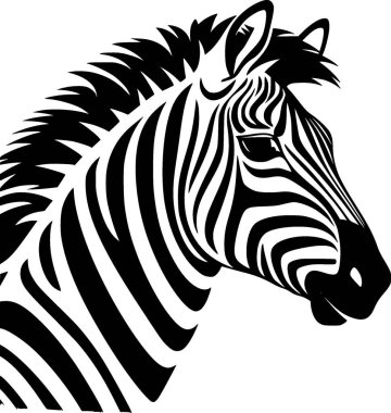 Zebra - yüksek kaliteli vektör logosu - t-shirt grafiği için ideal vektör çizimi