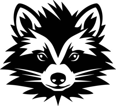 Raccoon - minimalist and flat logo - vector illustration clipart