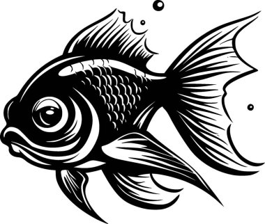 Japon Balığı - minimalist ve düz logo - vektör illüstrasyonu
