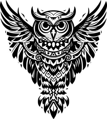 Baykuş - minimalist ve düz logo - vektör illüstrasyonu