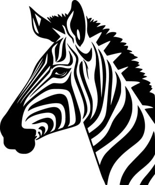 Zebra - minimalist ve basit siluet - vektör illüstrasyonu