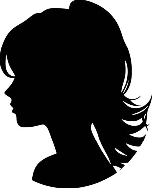 Girl - minimalist and simple silhouette - vector illustration clipart