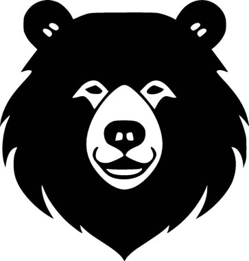 Bear - black and white vector illustration clipart