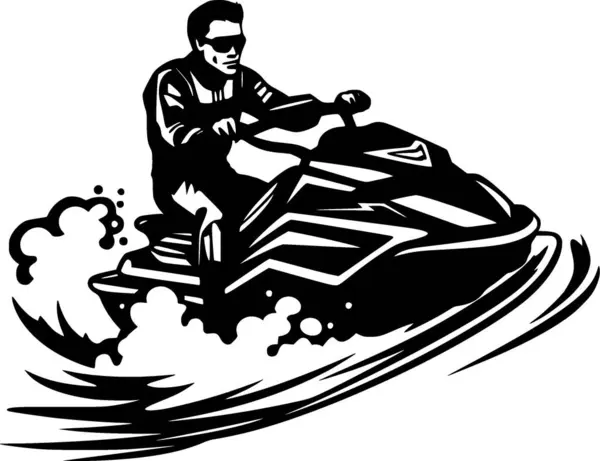 Stock vector Jet ski - minimalist and simple silhouette - vector illustration