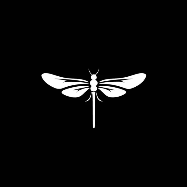 stock vector Dragonfly - black and white isolated icon - vector illustration