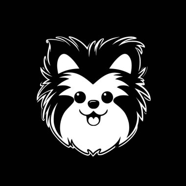 Pomeranian - minimalist ve düz logo - vektör illüstrasyonu