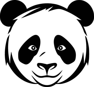 Panda - minimalist ve basit siluet - vektör illüstrasyonu