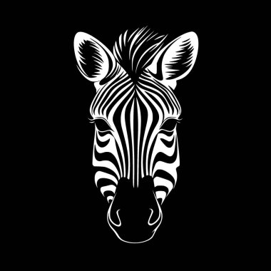 Zebra - minimalist ve düz logo - vektör illüstrasyonu