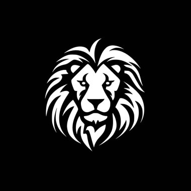 Aslan - minimalist ve düz logo - vektör illüstrasyonu