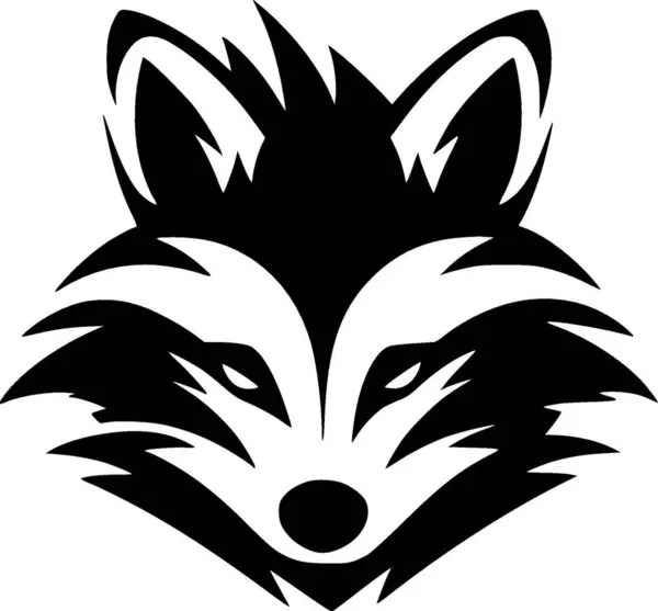 stock vector Raccoon - black and white vector illustration