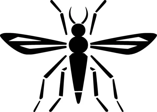 stock vector Mosquito - black and white vector illustration