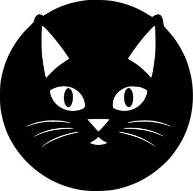 Kedi - minimalist ve basit silüet - vektör illüstrasyonu