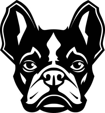 Fransız bulldog - minimalist ve düz logo - vektör illüstrasyonu