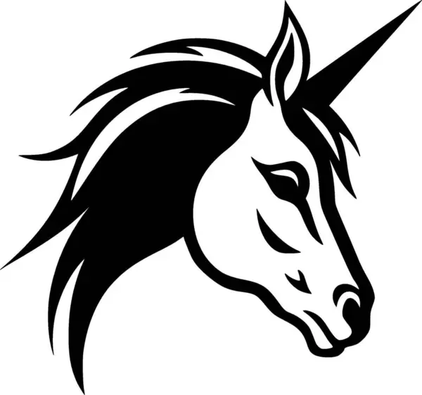 stock vector Unicorn - black and white vector illustration