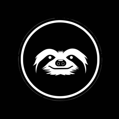 Sloth - minimalist and flat logo - vector illustration clipart