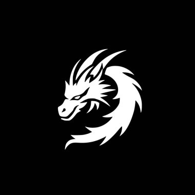 Dragon - minimalist ve basit siluet - vektör illüstrasyonu