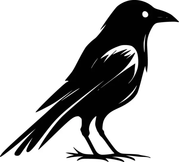 stock vector Crow - black and white isolated icon - vector illustration