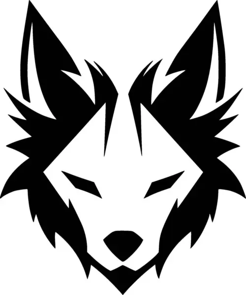 stock vector Fox - black and white vector illustration