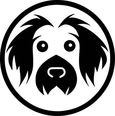 Köpek - minimalist ve düz logo - vektör illüstrasyonu