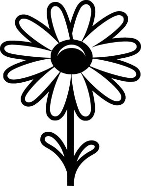 Daisy - minimalist ve basit silüet - vektör illüstrasyonu