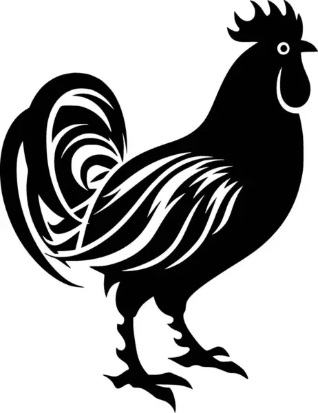 stock vector Rooster - black and white vector illustration