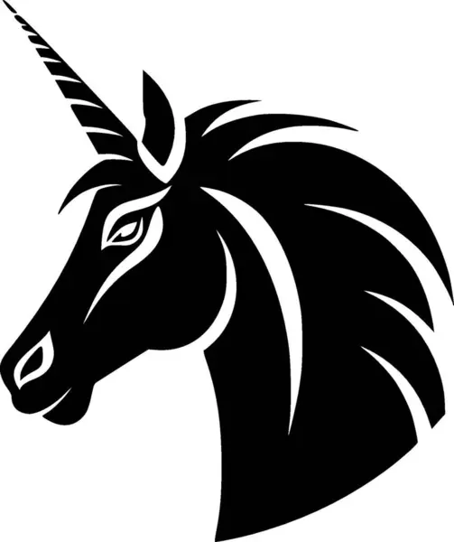 stock vector Unicorn - black and white isolated icon - vector illustration