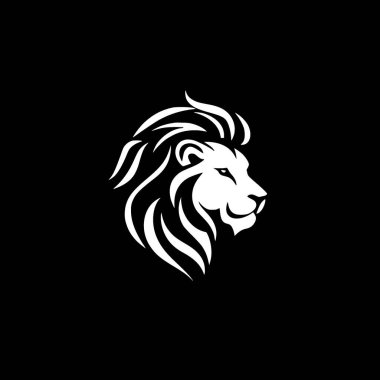 Aslan - minimalist ve düz logo - vektör illüstrasyonu