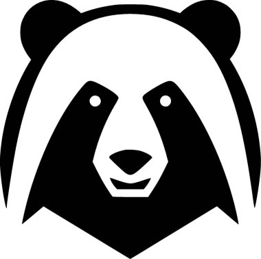 Bear - black and white isolated icon - vector illustration clipart