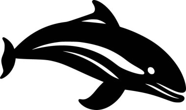 Dolphin - minimalist and simple silhouette - vector illustration clipart