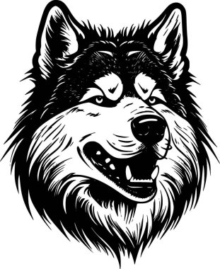 Alaska malamute - yüksek kaliteli vektör logosu - t-shirt grafiği için ideal vektör illüstrasyonu