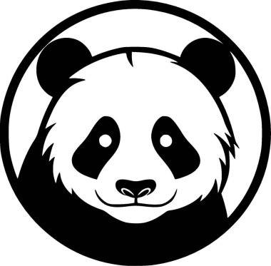 Panda - minimalist ve basit siluet - vektör illüstrasyonu