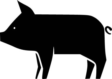 Pig - minimalist and simple silhouette - vector illustration clipart