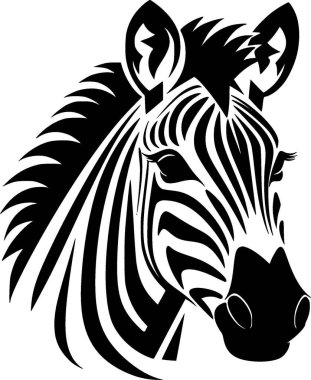 Zebra - minimalist ve basit siluet - vektör illüstrasyonu