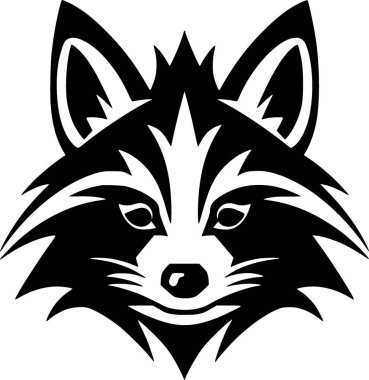 Raccoon - minimalist and flat logo - vector illustration clipart