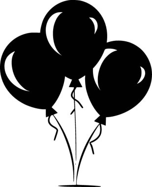 Balloons - minimalist and flat logo - vector illustration clipart