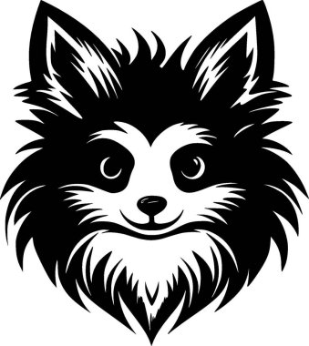 Pomeranian - minimalist ve basit siluet - vektör illüstrasyonu