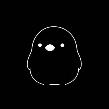 Peep - black and white vector illustration clipart