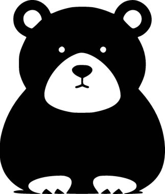 Bear - black and white vector illustration clipart