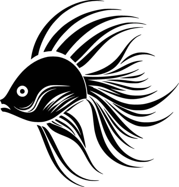 stock vector Angelfish - black and white vector illustration