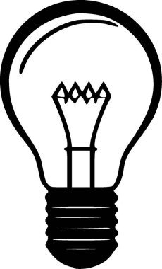 Light bulb - black and white isolated icon - vector illustration clipart